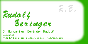 rudolf beringer business card